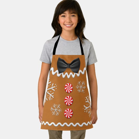 クリスマスクリスマスジンジャーブレッドクッキーの衣装キッズ エプロン (インサイチュ)
