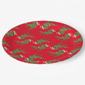 クリスマスクリスマスディノTレックスサンタプレート ペーパープレート (アングル)