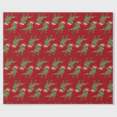 クリスマスクリスマスディノTレックスサンタラッピング紙 ラッピングペーパー (フラット)