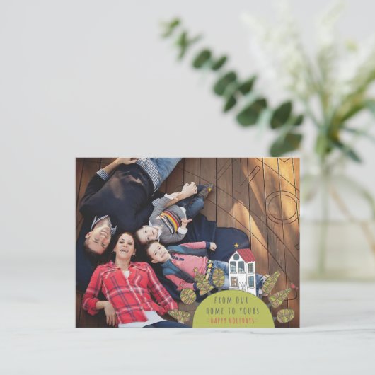 クリスマスクリスマスハウスイラストレーション写真はがき シーズンポストカード (スタンド正面)