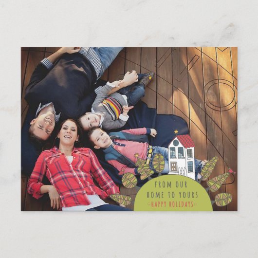 クリスマスクリスマスハウスイラストレーション写真はがき シーズンポストカード (正面)