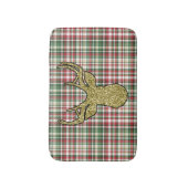 クリスマスクリスマスプレイドタータンチェック金ゴールドディアバスマット バスマット (正面縦)