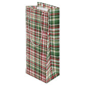 クリスマスクリスマスプレイドタータンチェック金ゴールドディアバックバッグ ワインギフトバッグ (裏面アングル)