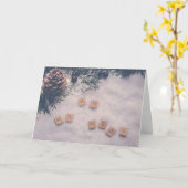 クリスマスクリスマスホホホホホおもしろいとゲームお洒落 カード (黄色い花)