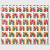 クリスマスクリスマスホリデーおもしろいレインボーギフト ラッピングペーパー (フラット)