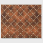 クリスマスクリスマスホリデーコッパーDamaskメタル ラッピングペーパー (フラット)