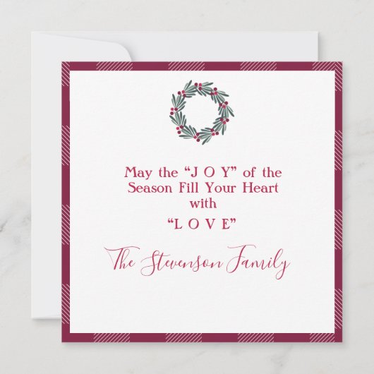 クリスマスクリスマスホリデージョイウォーターカラーグリーティング (裏面)