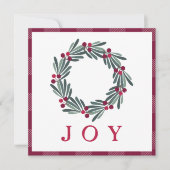 クリスマスクリスマスホリデージョイウォーターカラーグリーティング (正面)