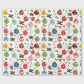 クリスマスクリスマスボール – オーナメント模様 ラッピングペーパー (フラット)