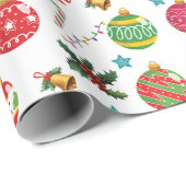 クリスマスクリスマスボール – オーナメント模様 ラッピングペーパー (ロールコーナー)