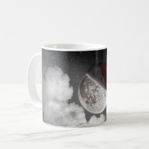 クリスマスクリスマスムーンはサンタクロース帽をかぶっている コーヒーマグカップ