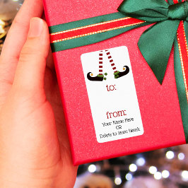 クリスマスクリスマスレッグのあるギフトラベルラベルへ/から小妖精や小人 ラベル