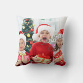 クリスマスクリスマス写真テンプレートの子供または家族 クッション (裏面)
