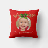 クリスマスクリスマス写真テンプレートベビーファミリー クッション (裏面)