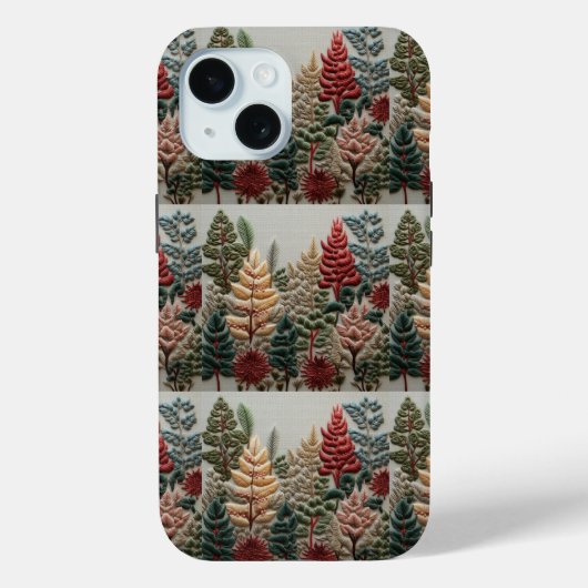 クリスマスクリスマス森林偽刺繍効果No1 Case-Mate iPhoneケース (裏面)