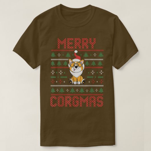 クリスマスクリスマス犬の恋人Corgi所有者メリーコルグマス Tシャツ (デザイン正面)