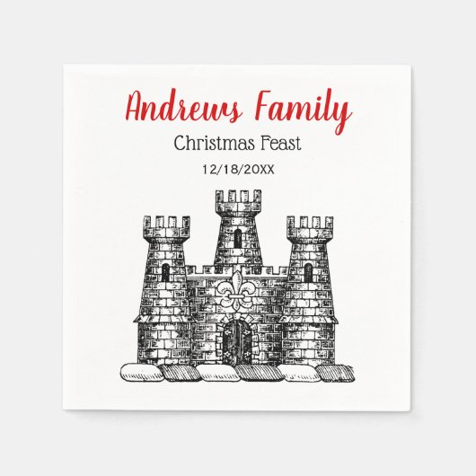 クリスマスクリスマス紋章C スタンダードカクテルナプキン (正面)