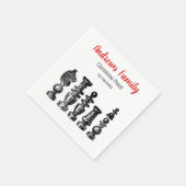 クリスマスクリスマス – チェス駒ヴィンテージアート スタンダードカクテルナプキン (角)