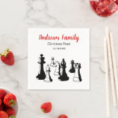 クリスマスクリスマス – チェス駒ヴィンテージアート#2 スタンダードカクテルナプキン (インサイチュ)