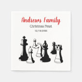 クリスマスクリスマス – チェス駒ヴィンテージアート#2 スタンダードカクテルナプキン (正面)
