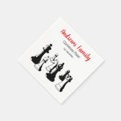 クリスマスクリスマス – チェス駒ヴィンテージアート#2 スタンダードカクテルナプキン (角)