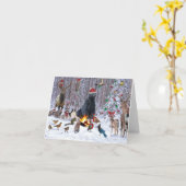 クリスマスクリッターの森パーティーカード カード (黄色い花)