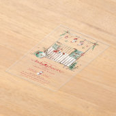 クリスマスクリブアクリルベビーシャワー招待状 アクリル招待状 (レイダウン)