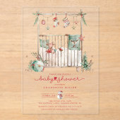 クリスマスクリブアクリルベビーシャワー招待状 アクリル招待状 (正面)