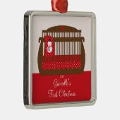 クリスマスクリブベビー初めてのクリスマスオーナメント メタルオーナメント (右)