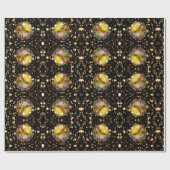 クリスマスクリブ出生シーンボードブルススターパターン ラッピングペーパー (フラット)