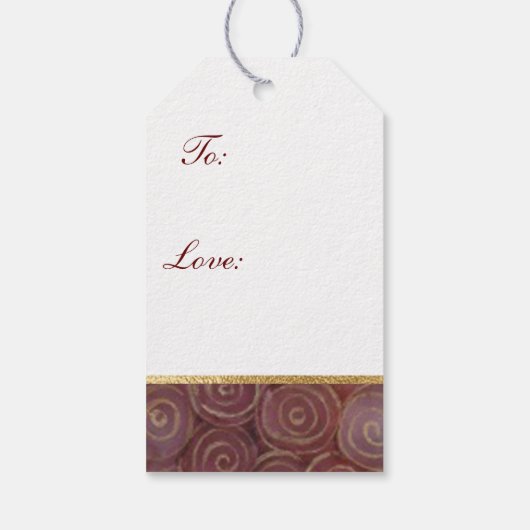 クリスマスクリムゾンと金ゴールド ギフトタグ (裏面)