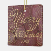 クリスマスクリムゾンと金ゴールド セラミックオーナメント (左)