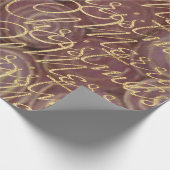 クリスマスクリムゾンと金ゴールド ラッピングペーパー (角)