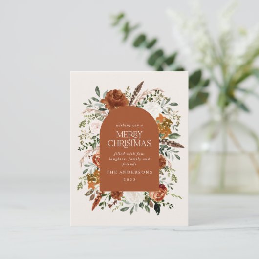 クリスマスクリーエレガントム植物棒フローラ箔 シーズンポストカード (スタンド正面)
