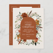 クリスマスクリーエレガントム植物棒フローラ箔 シーズンポストカード (正面/裏面)