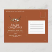 クリスマスクリーエレガントム植物棒フローラ箔 シーズンポストカード (裏面)