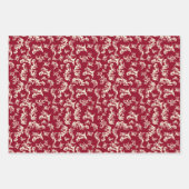 クリスマスクリームと赤塗り鹿 ラッピングペーパーシート (正面3)