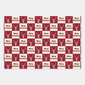 クリスマスクリームと赤塗り鹿 ラッピングペーパーシート (正面2)