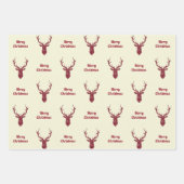 クリスマスクリームと赤塗り鹿 ラッピングペーパーシート (正面)