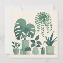 クリスマスクリームグリーン鉢植え シーズンカード