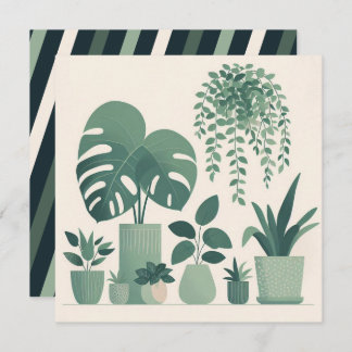 クリスマスクリームグリーン鉢植え シーズンカード