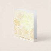 クリスマスクリームグリーン鉢植え 箔カード (正面)