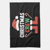 クリスマスクルーのクリスマスツリーホリデーマッチングファミリー キッチンタオル (縦)