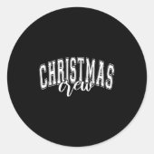 クリスマスクルークリスマスサンタスクワッドファミリーパジャマスホール ラウンドシール (正面)