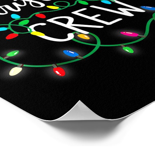 クリスマスクルークリスマスライツファミリーマッチングパジャマ ポスター (角)