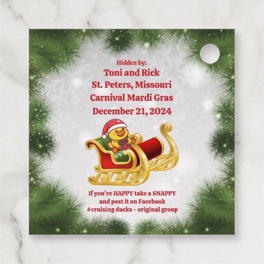 クリスマスクルージングアヒルラベル フェイバータグ (裏面)