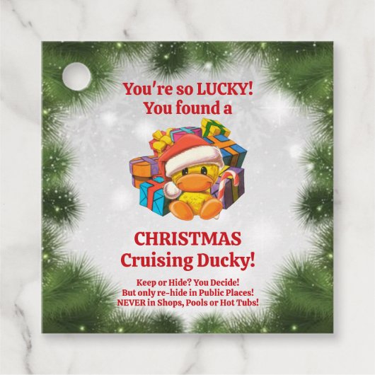 クリスマスクルージングアヒルラベル フェイバータグ (正面)