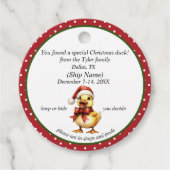 クリスマスクルージングアヒルラベル フェイバータグ (正面)