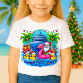 クリスマスクルーズのサンタ、クルーズするアヒル、船 Tシャツ