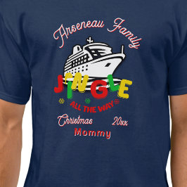 クリスマスクルーズの家族おそろいパーソナライズ Tシャツ